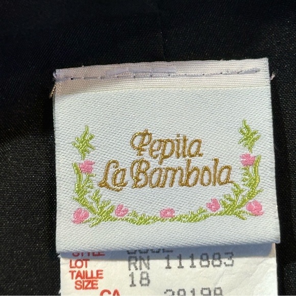 VTG Pepita La Bambola A-Line Hip Hugger Stretch Palm Print Skirt Jr Large NWT - Picture 9 of 12